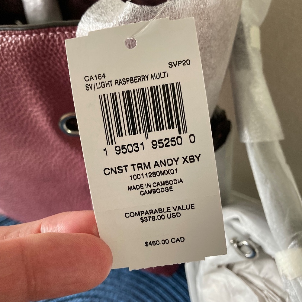 *SOLD-COACH LEATHER Andy Crossbody/Tote horse & Carriage NWT! GORGEOUS RASPBERRY - Picture 9 of 9